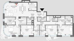 Планировка 4-комнатной квартиры, 202,6 м2