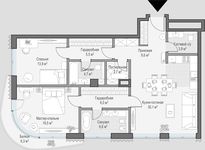 Планировка 2-комнатной квартиры, 101 м2