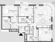 Планировка 3-комнатной квартиры, 163,8 м2