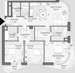 Планировка 3-комнатной квартиры, 125,2 м2