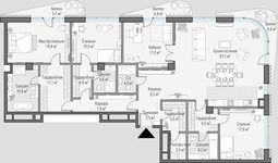 Планировка 4-комнатной квартиры, 208,8 м2