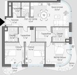 Планировка 3-комнатной квартиры, 125,4 м2