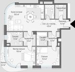 Планировка 2-комнатной квартиры, 112,3 м2