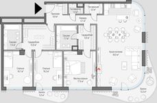 Планировка 3-комнатной квартиры, 162,5 м2