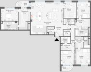 Планировка 5-комнатной квартиры, 268 м2