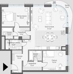 Планировка 2-комнатной квартиры, 121,8 м2