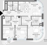 Планировка 3-комнатной квартиры, 125 м2