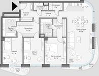 Планировка 3-комнатной квартиры, 142 м2