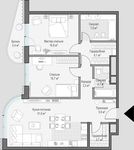 Планировка 2-комнатной квартиры, 97,4 м2