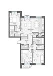 Планировка квартиры студии, 109,5 м2