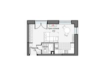 Планировка 1-комнатной квартиры, 29,66 м2