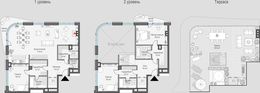 Планировка 4-комнатной квартиры, 222,1 м2