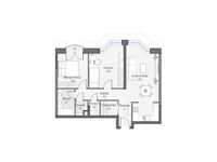 Планировка 2-комнатной квартиры, 68,3 м2