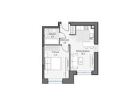 Планировка 1-комнатной квартиры, 37,83 м2