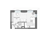 Планировка квартиры студии, 29,41 м2