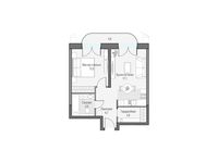 Планировка 1-комнатной квартиры, 47,25 м2