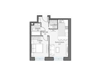 Планировка 1-комнатной квартиры, 44,46 м2