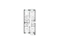 Планировка 3-комнатной квартиры, 88,53 м2