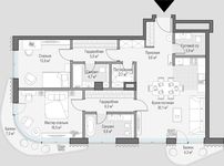 Планировка 2-комнатной квартиры, 102,9 м2