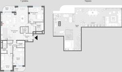 Планировка 4-комнатной квартиры, 211,8 м2
