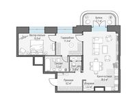 Планировка 1-комнатной квартиры, 90 м2