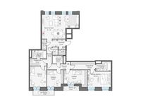 Планировка 4-комнатной квартиры, 180,7 м2