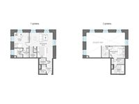 Планировка 1-комнатной квартиры, 88 м2