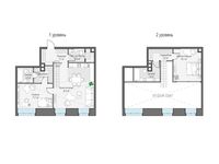 Планировка 1-комнатной квартиры, 79,5 м2