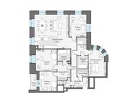 Планировка 4-комнатной квартиры, 176,7 м2