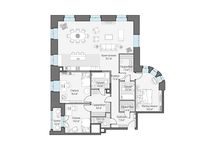 Планировка 3-комнатной квартиры, 176,6 м2