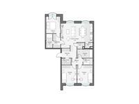 Планировка 3-комнатной квартиры, 108,67 м2