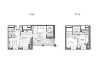 Планировка 2-комнатной квартиры, 66,9 м2