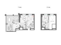 Планировка 1-комнатной квартиры, 65,1 м2