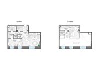 Планировка 4-комнатной квартиры, 92,5 м2