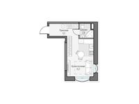 Планировка квартиры студии, 23,75 м2