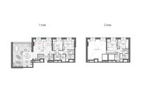Планировка 3-комнатной квартиры, 119,69 м2