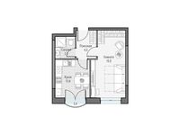Планировка 1-комнатной квартиры, 35,77 м2