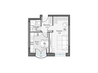 Планировка 1-комнатной квартиры, 35,3 м2