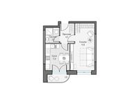 Планировка 1-комнатной квартиры, 35,45 м2
