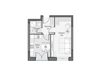 Планировка 1-комнатной квартиры, 35,42 м2