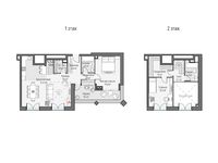 Планировка 3-комнатной квартиры, 72,51 м2