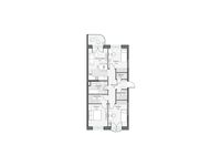 Планировка 3-комнатной квартиры, 79,44 м2