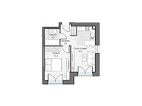 Планировка 1-комнатной квартиры, 37,91 м2