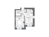 Планировка 1-комнатной квартиры, 37,7 м2