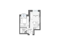 Планировка 1-комнатной квартиры, 38,18 м2
