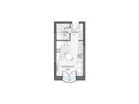 Планировка квартиры студии, 24,45 м2