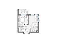 Планировка 1-комнатной квартиры, 35,97 м2