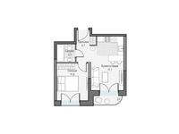 Планировка 1-комнатной квартиры, 37,45 м2
