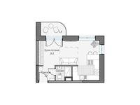 Планировка квартиры студии, 30,34 м2