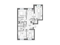 Планировка 3-комнатной квартиры, 100,11 м2